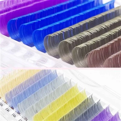 Extensões de cílios coloridas